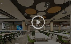 广州民航院机场路校区一楼饭堂设计全景效果图